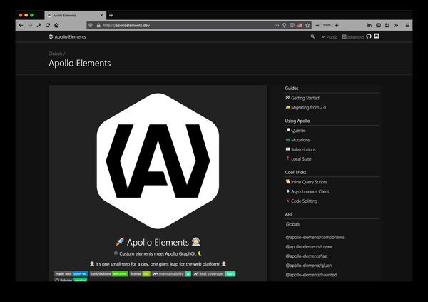 Screenshot of typedoc site