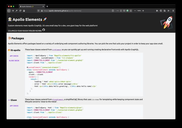Screenshot of original docs site